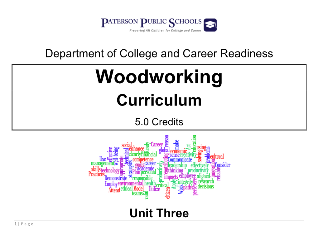 Woodworking Curriculum 5.0 Credits