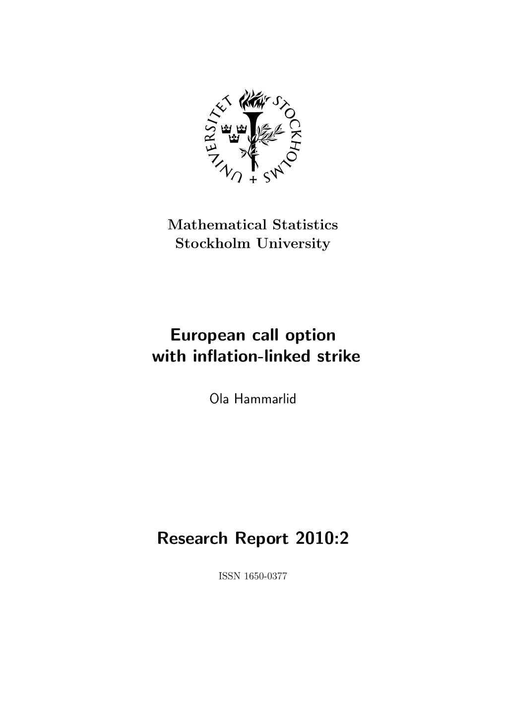 European Call Option with Inflation-Linked Strike Research