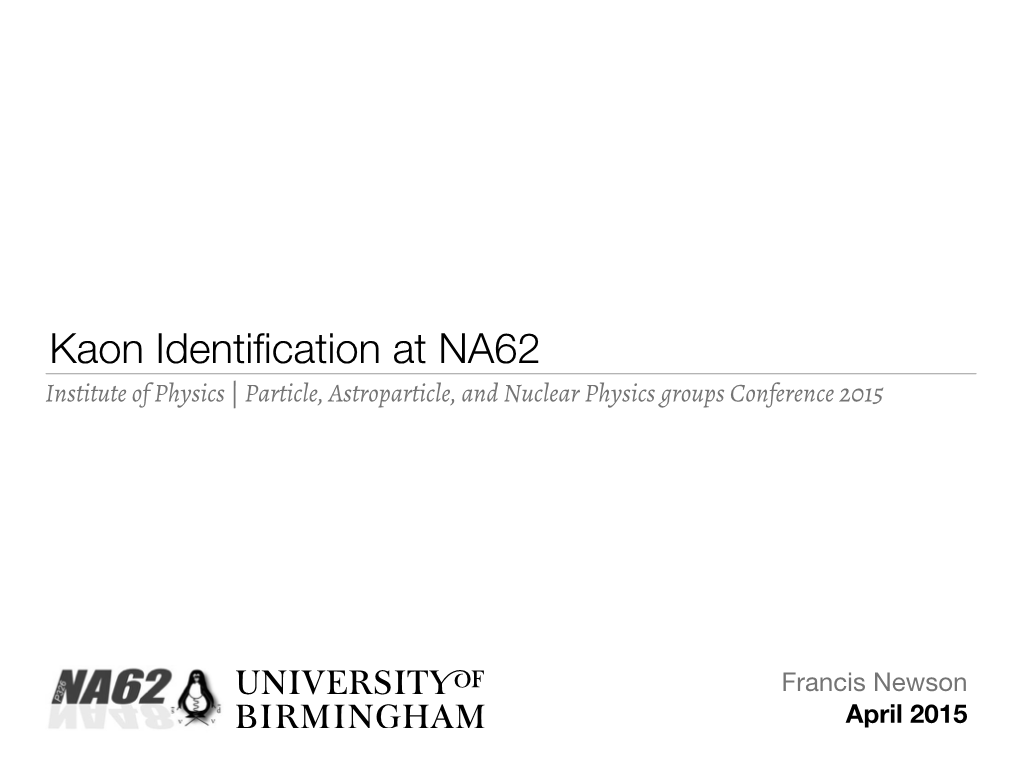 Kaon Identification at NA62