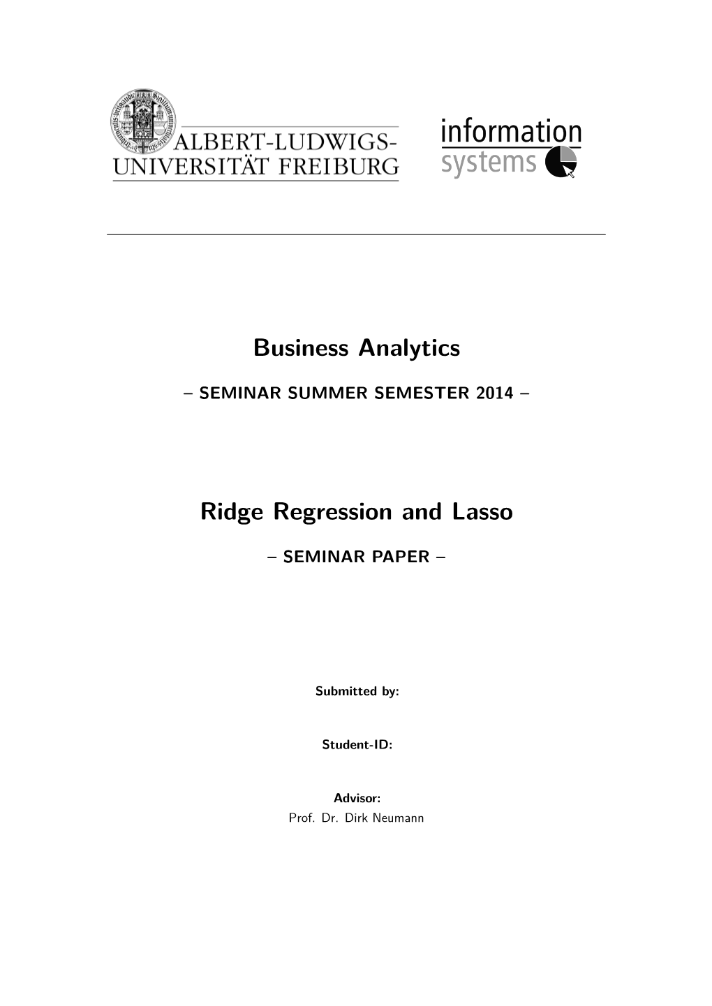 Ridge Regression and Lasso