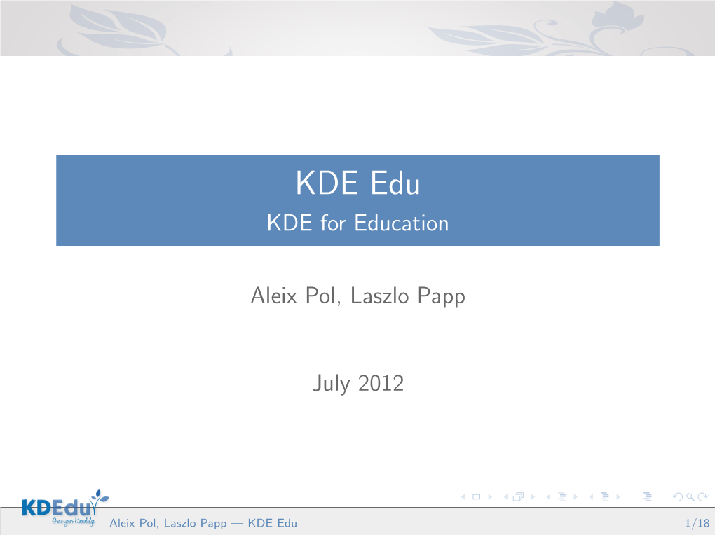 KDE for Education