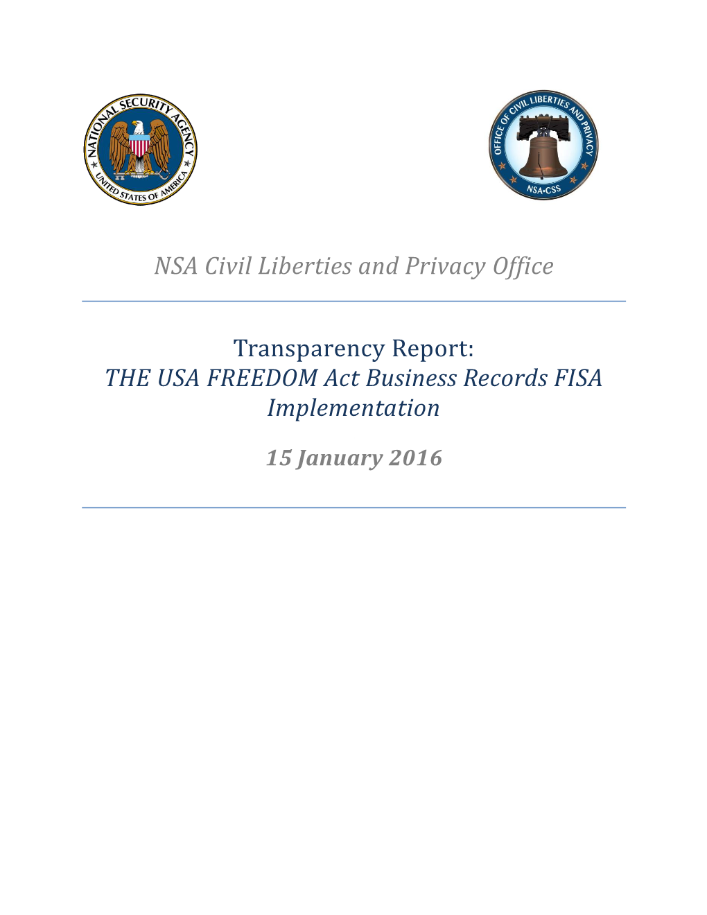 NSA Civil Liberties and Privacy Office Transparency Report