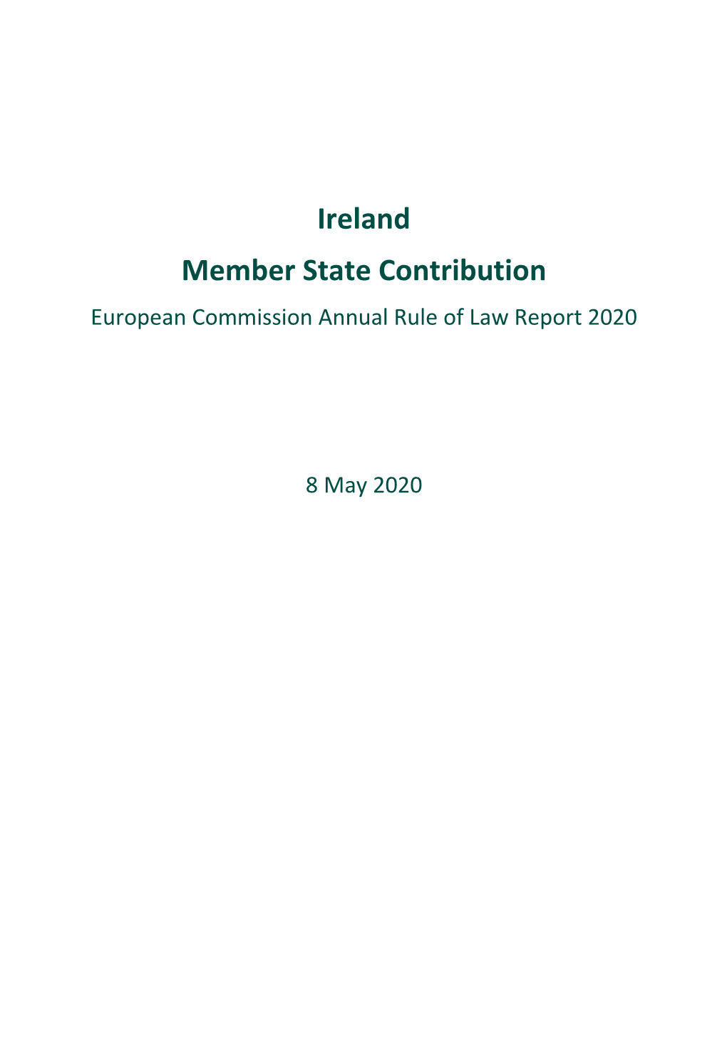 Ireland Member State Contribution European Commission Annual Rule of Law Report 2020
