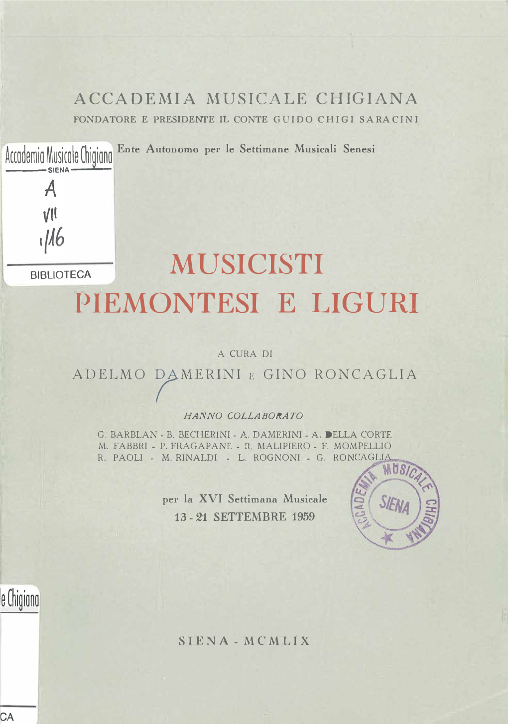 MUSICISTI J->IEMONTESI E LIGURI