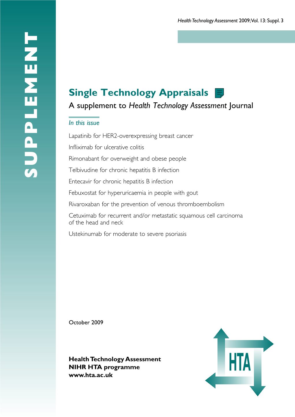 A Supplement to Health Technology Assessment Journal