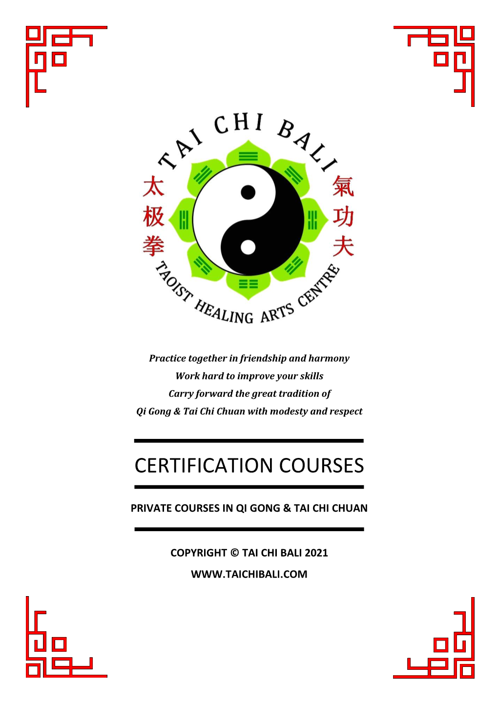 Tai Chi Bali Certification Courses