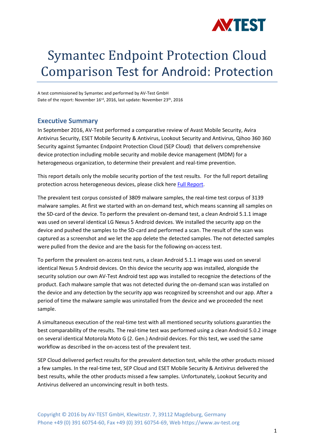 Symantec Endpoint Protection Cloud Comparison Test for Android: Protection