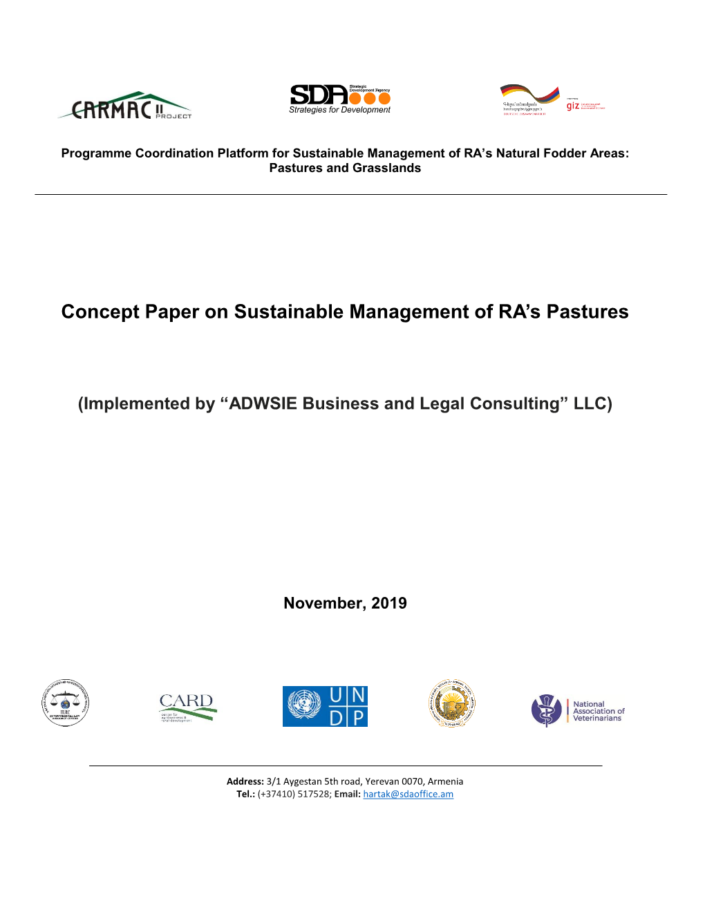 Concept Paper on Sustainable Management of RA's Pastures