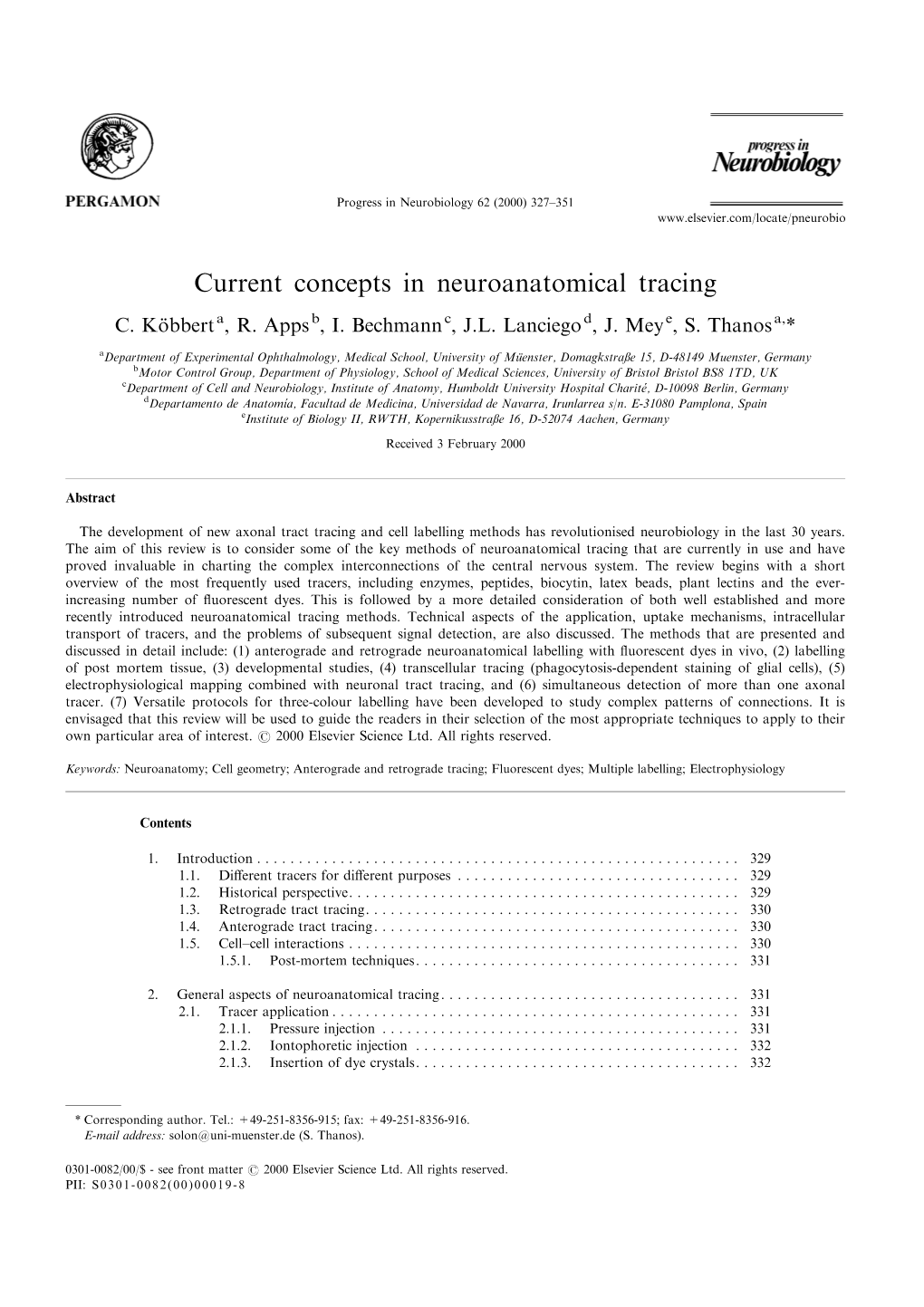 Current Concepts in Neuroanatomical Tracing