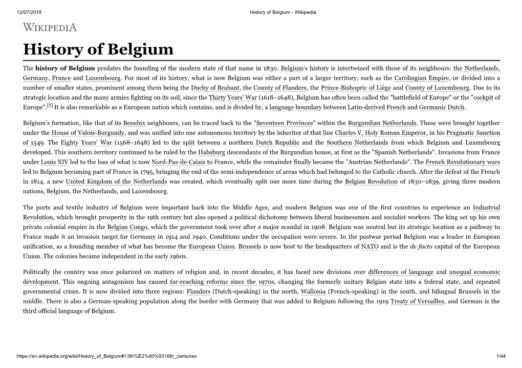 History of Belgium - Wikipedia