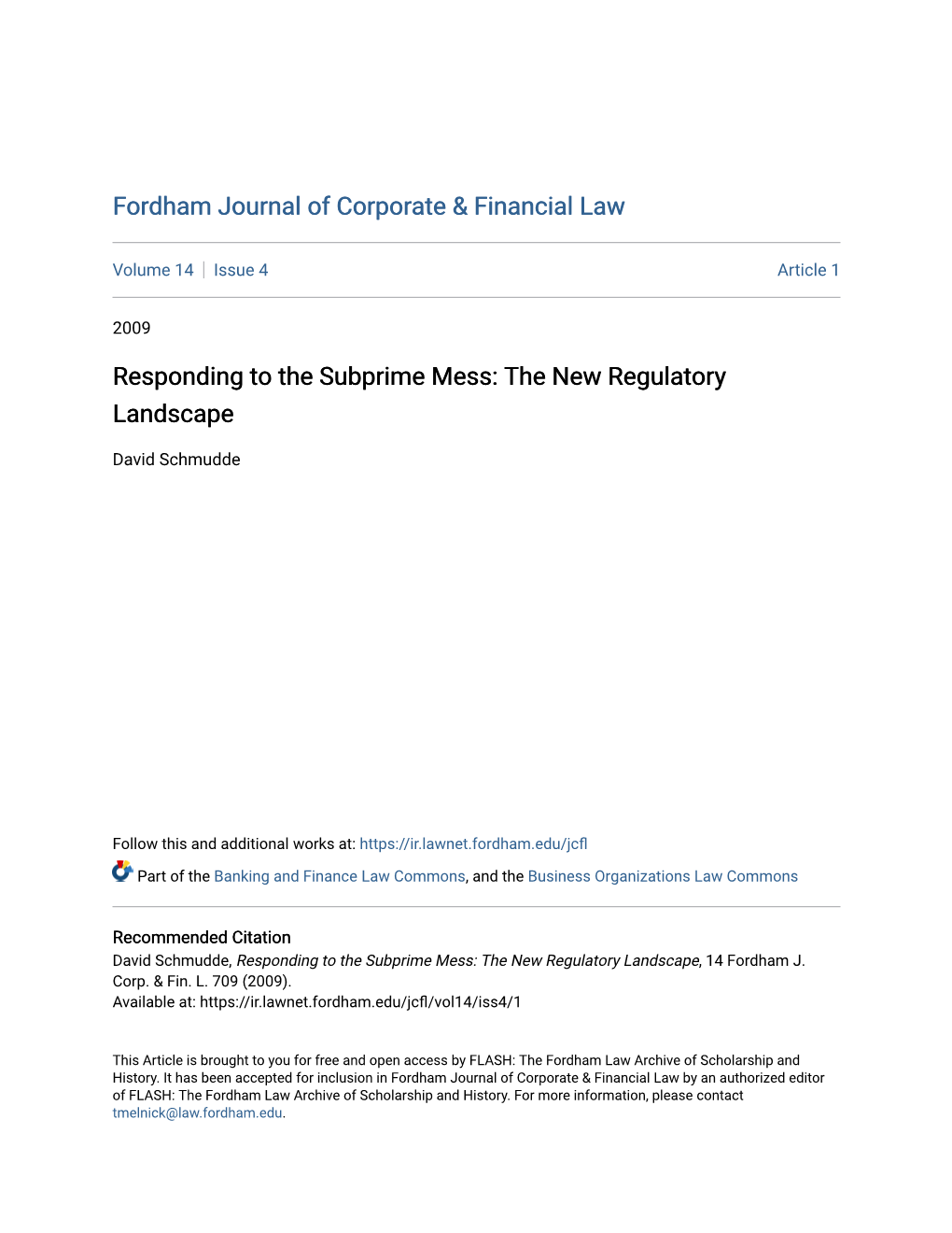 Fordham Journal of Corporate & Financial