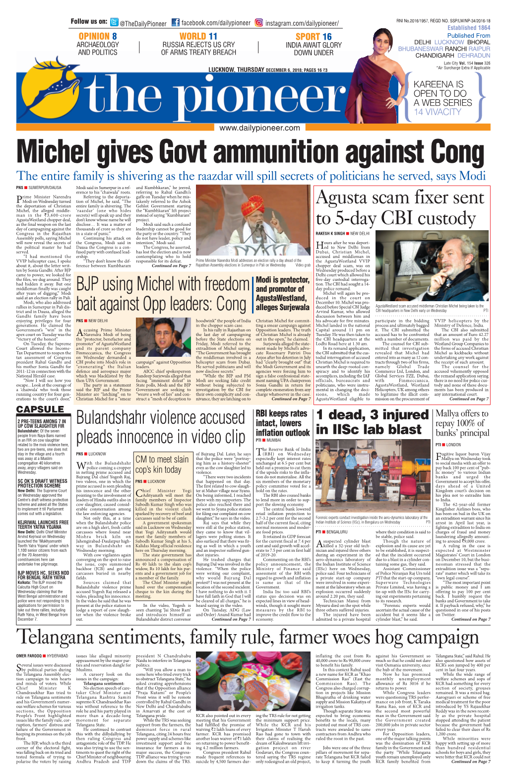 Michel Gives Govt Ammunition Against Cong