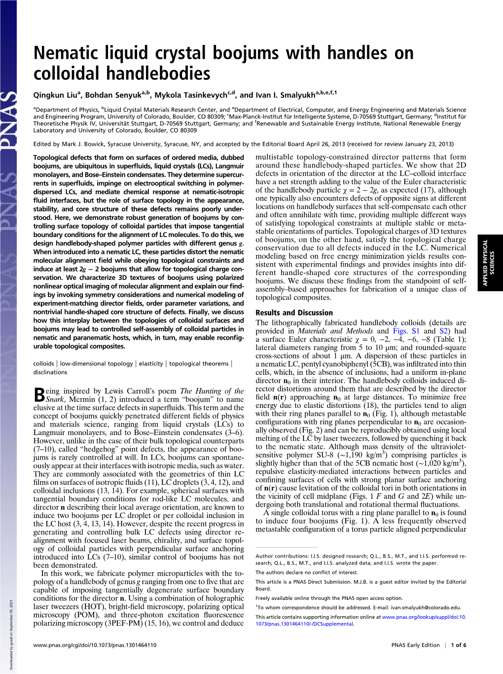 Nematic Liquid Crystal Boojums with Handles on Colloidal Handlebodies