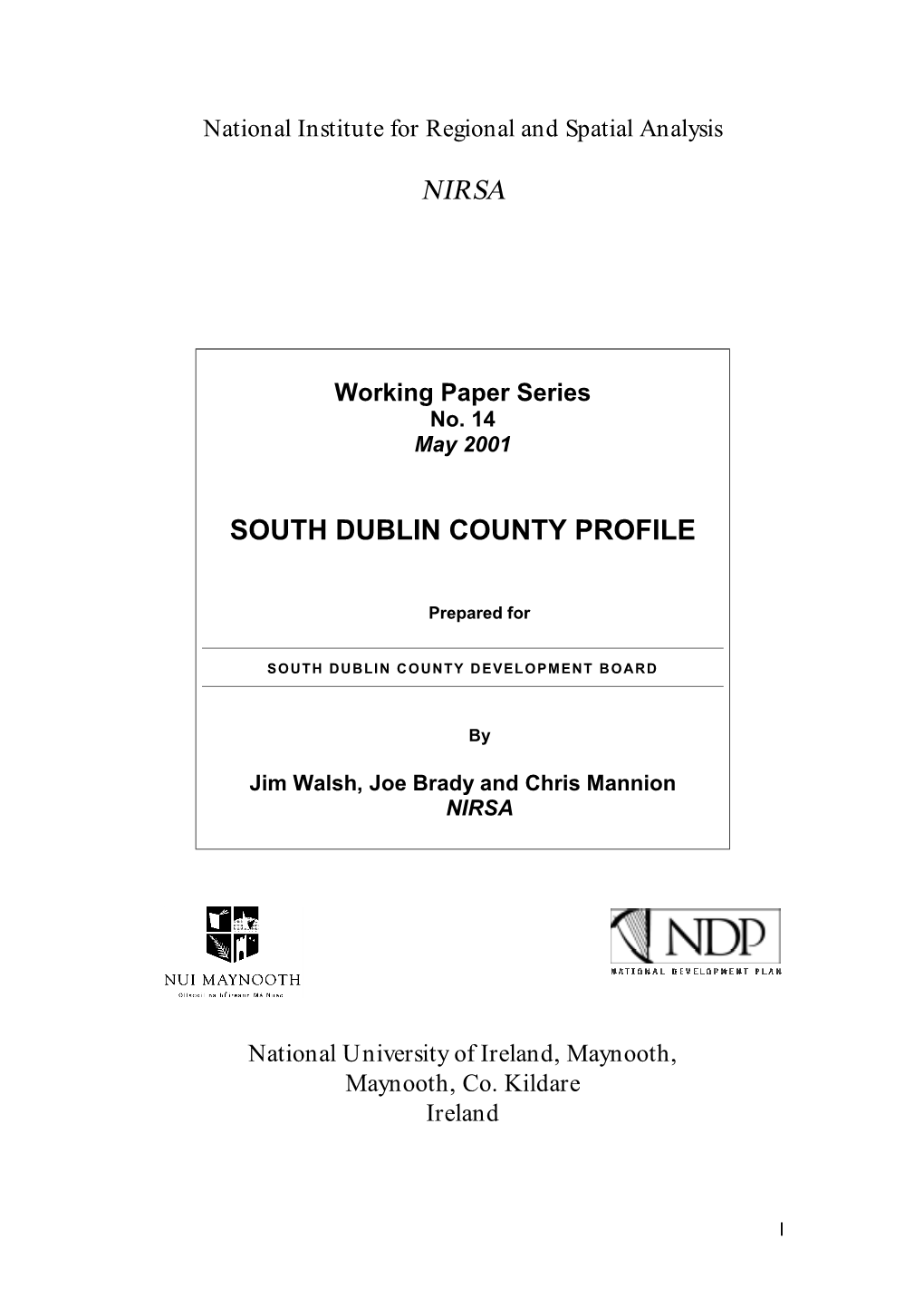 Nirsa South Dublin County Profile