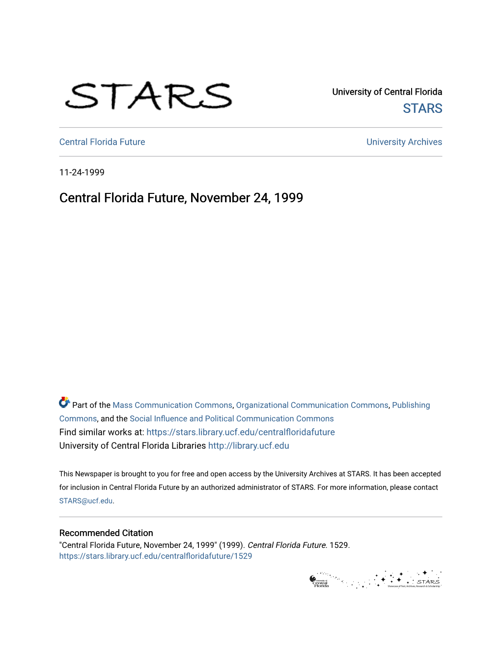 Central Florida Future, November 24, 1999