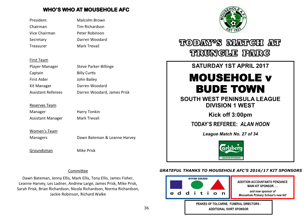 MOUSEHOLE V BUDE TOWN