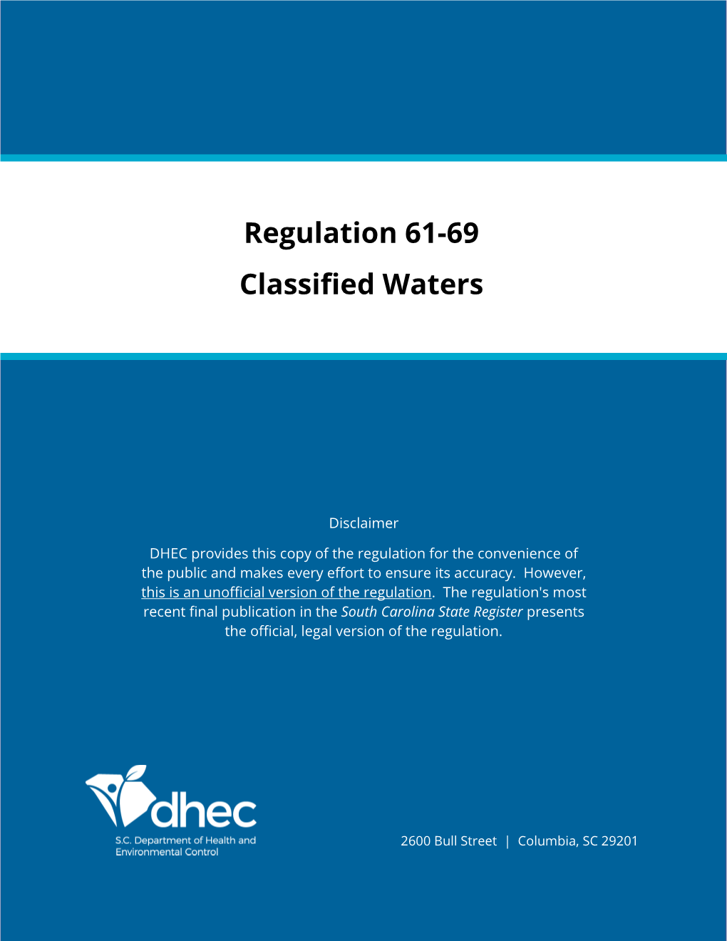 Regulation 61-69 Classified Waters