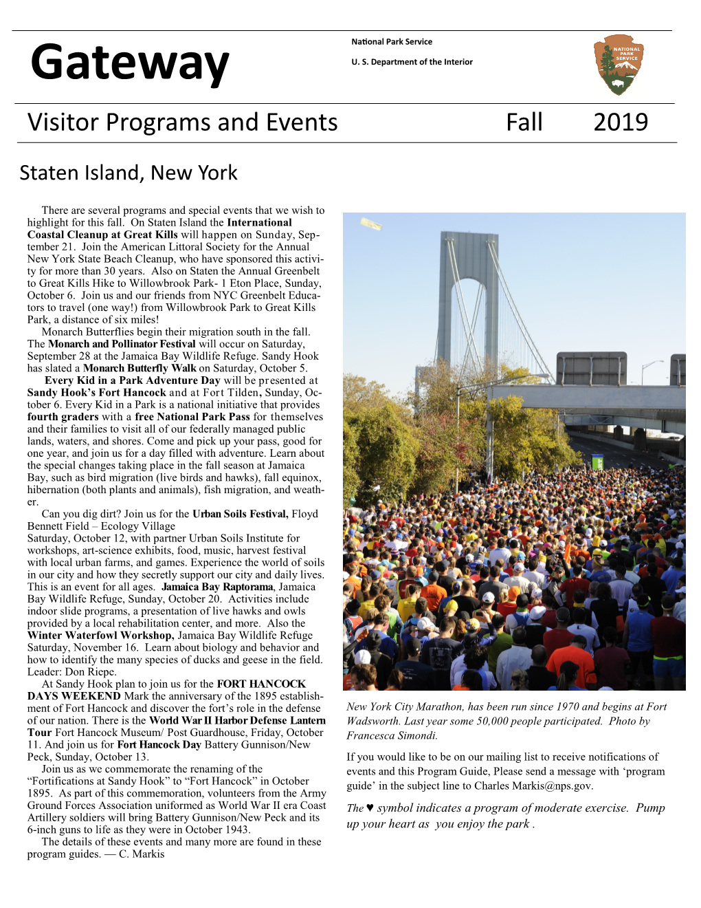 Fall 2019 Staten Island Visitor Program Guide