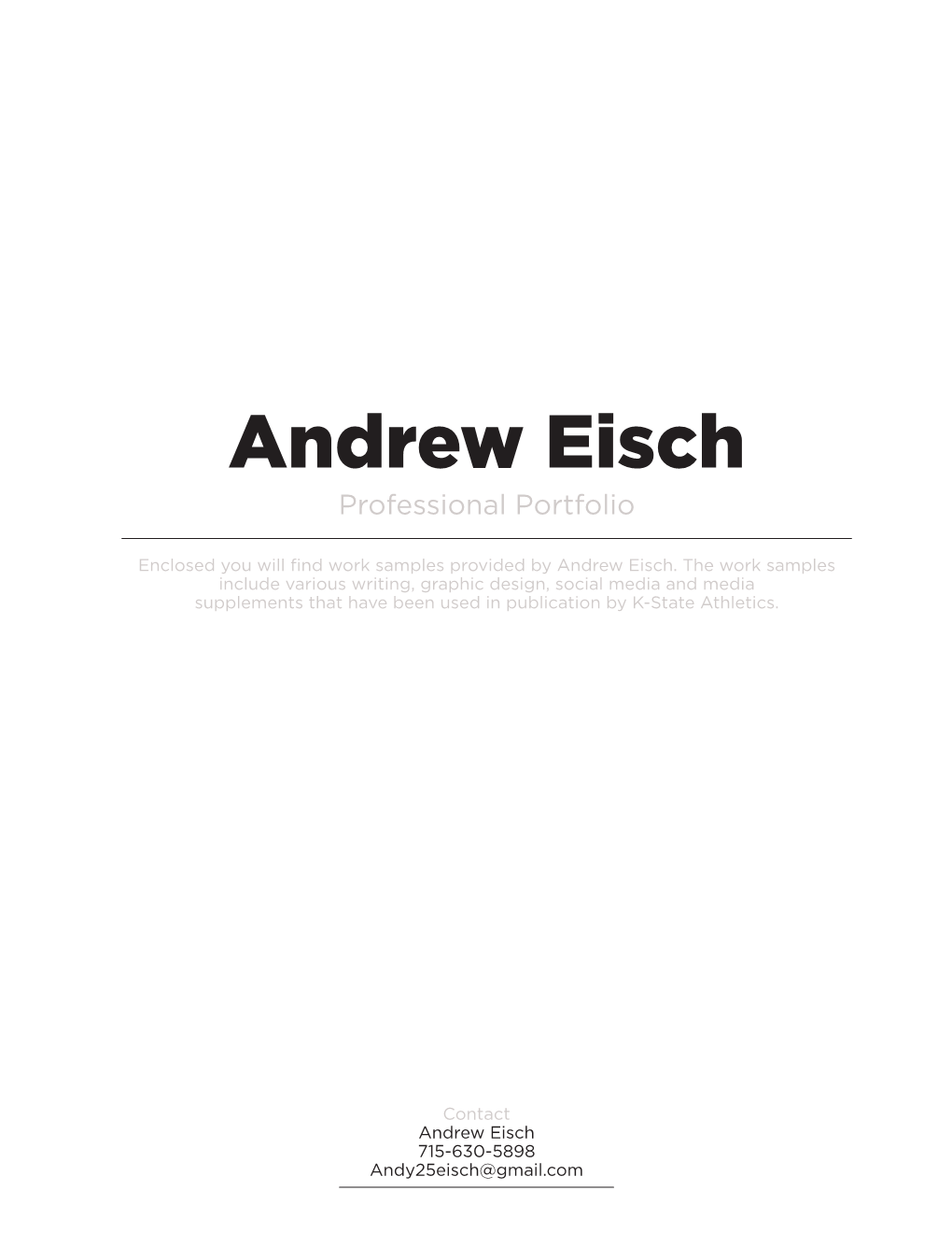 Andrew Eisch Professional Portfolio