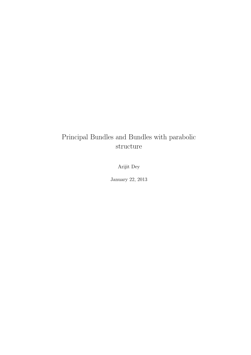 Principal Bundles and Bundles with Parabolic Structure