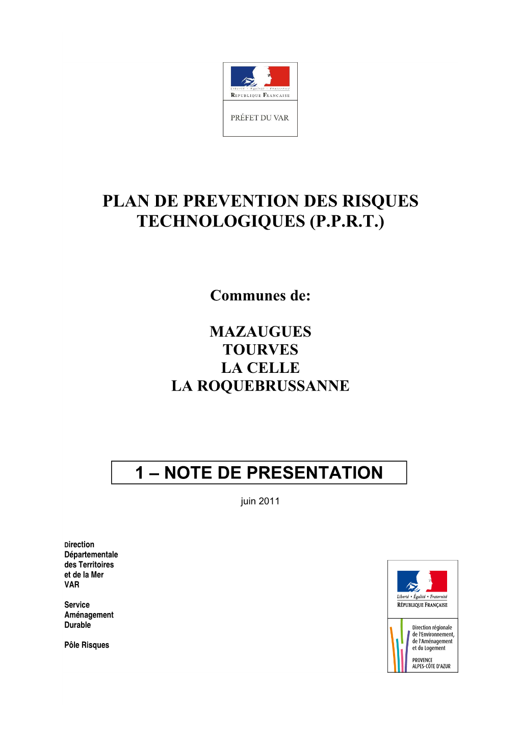 Plan De Prevention Des Risques Technologiques (Pprt)