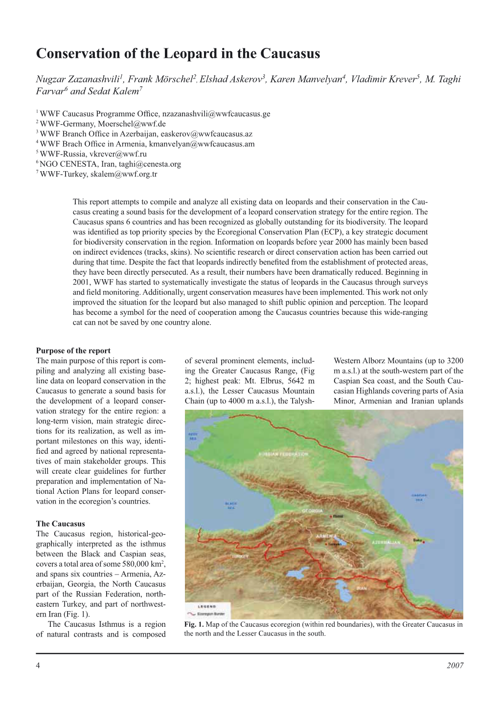 Conservation of the Leopard in the Caucasus