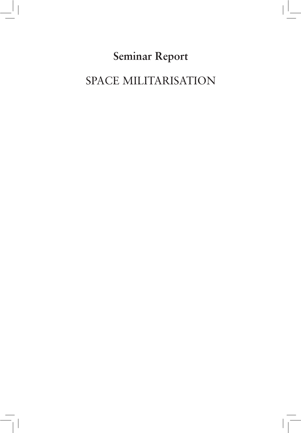 Space: Militarization