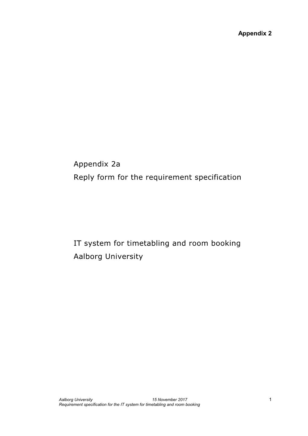 Reply Form for the Requirement Specification