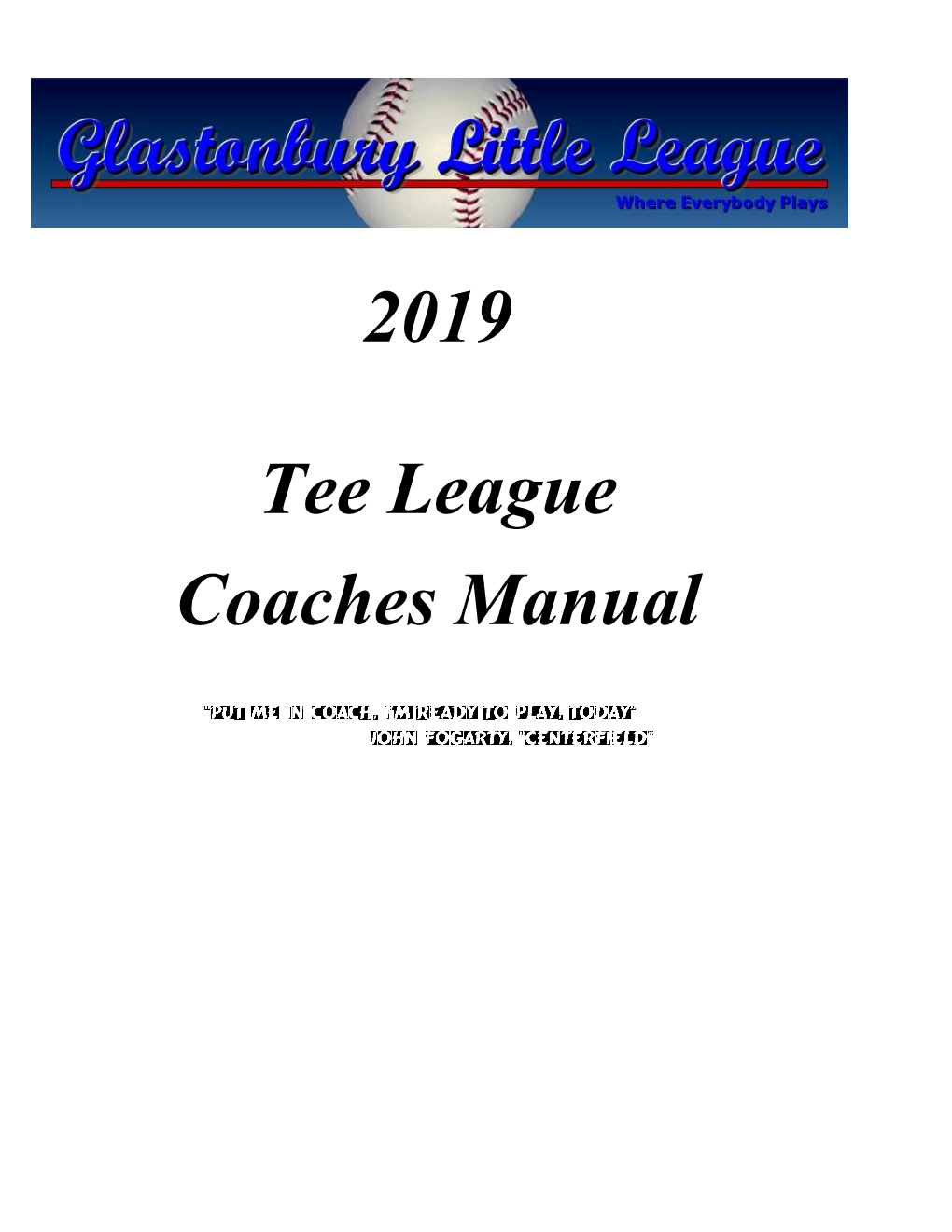 Tee League Manual