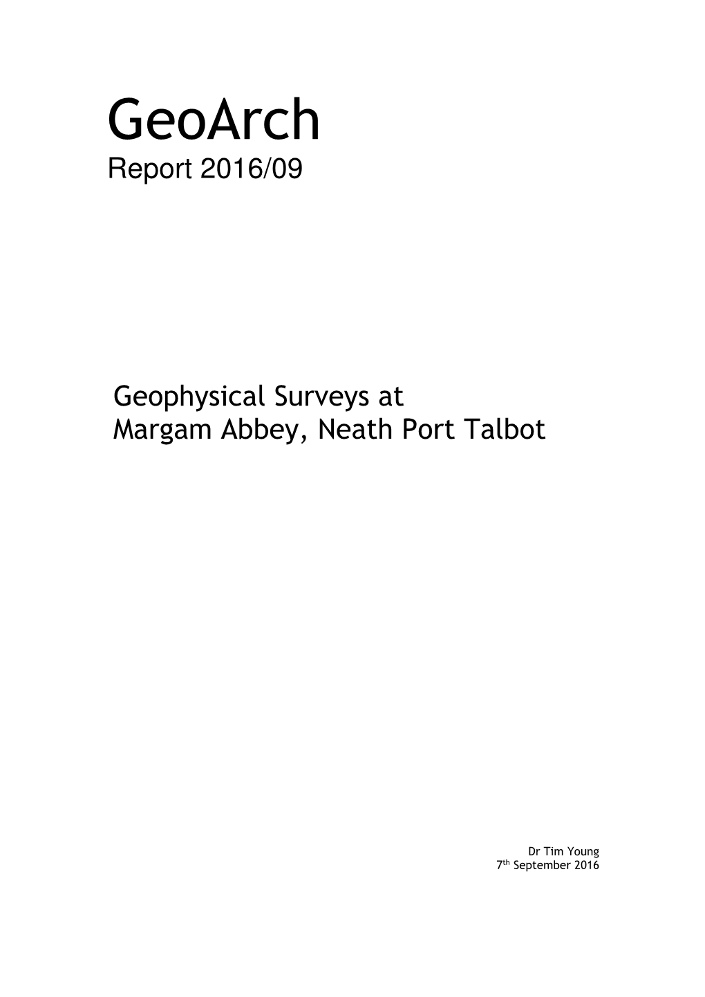 Geoarch Report 2016/09