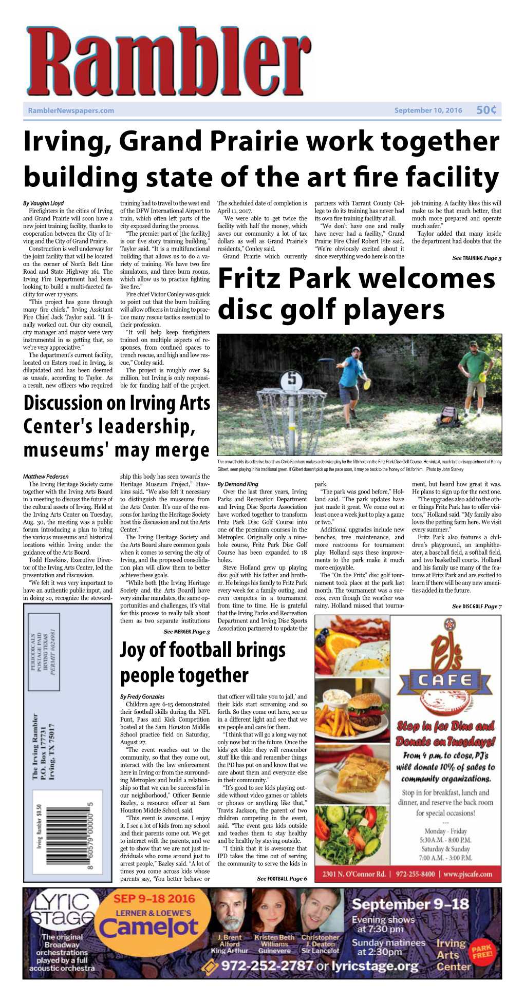 Fritz Park Welcomes Disc Golf Players