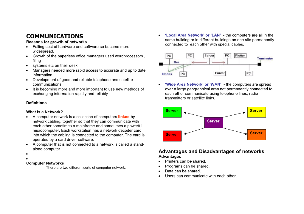 Reasons for Growth of Networks