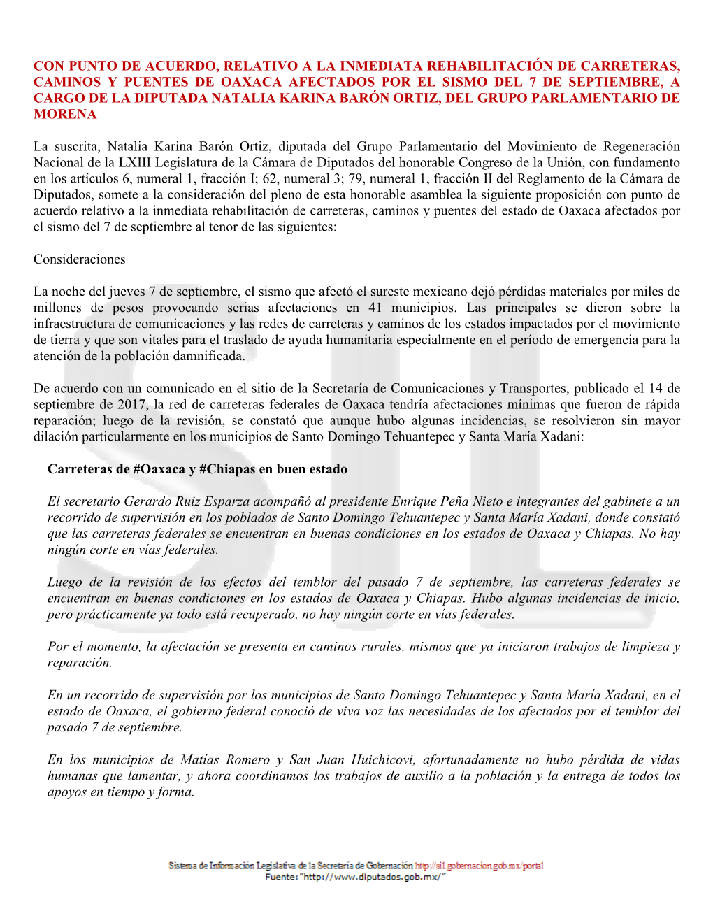 28 Ppa Relativo a La Inmediata Rehabilitacion De Carreteras