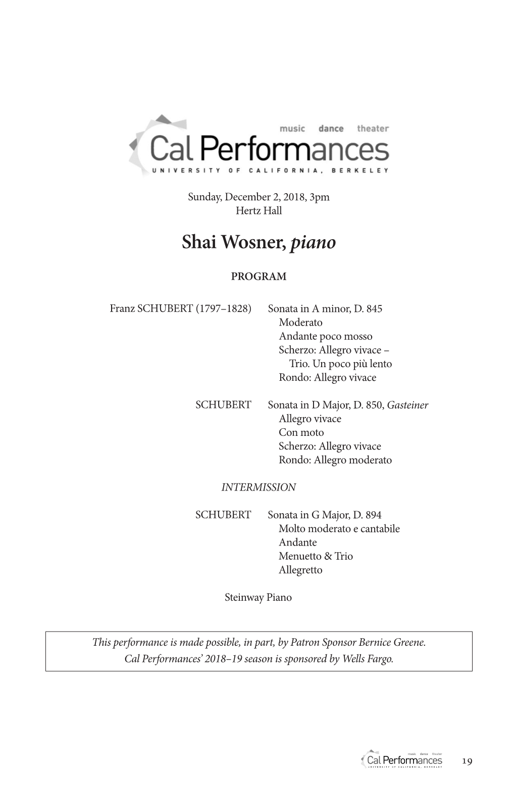 Shai Wosner, Piano