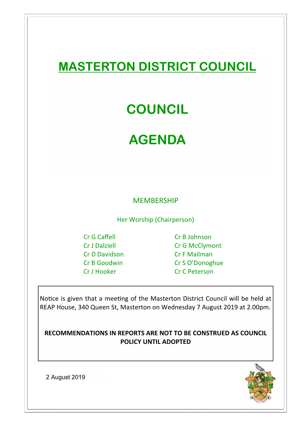 Council Agenda