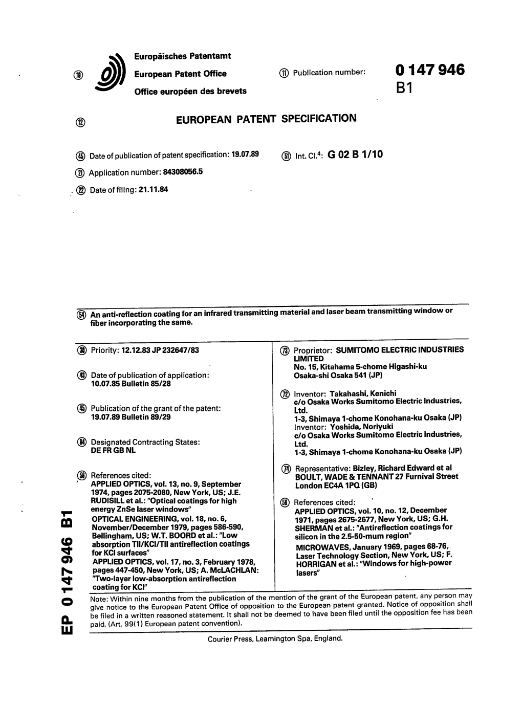 An Anti-Reflection Coating for an Infrared Transmitting Material And