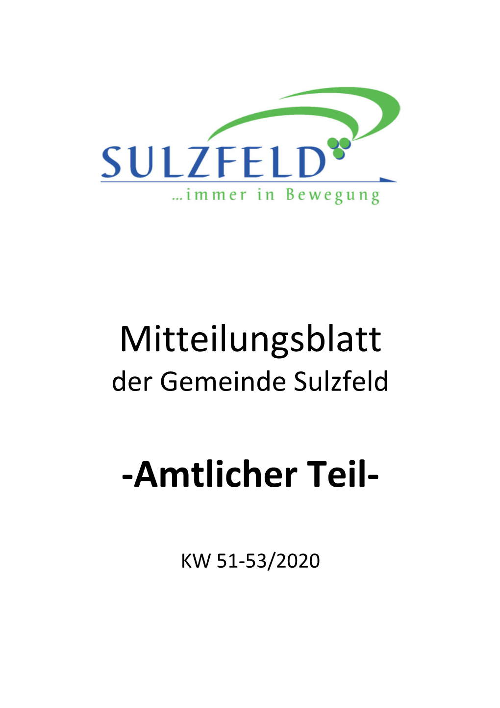 Mitteilungsblatt -Amtlicher Teil