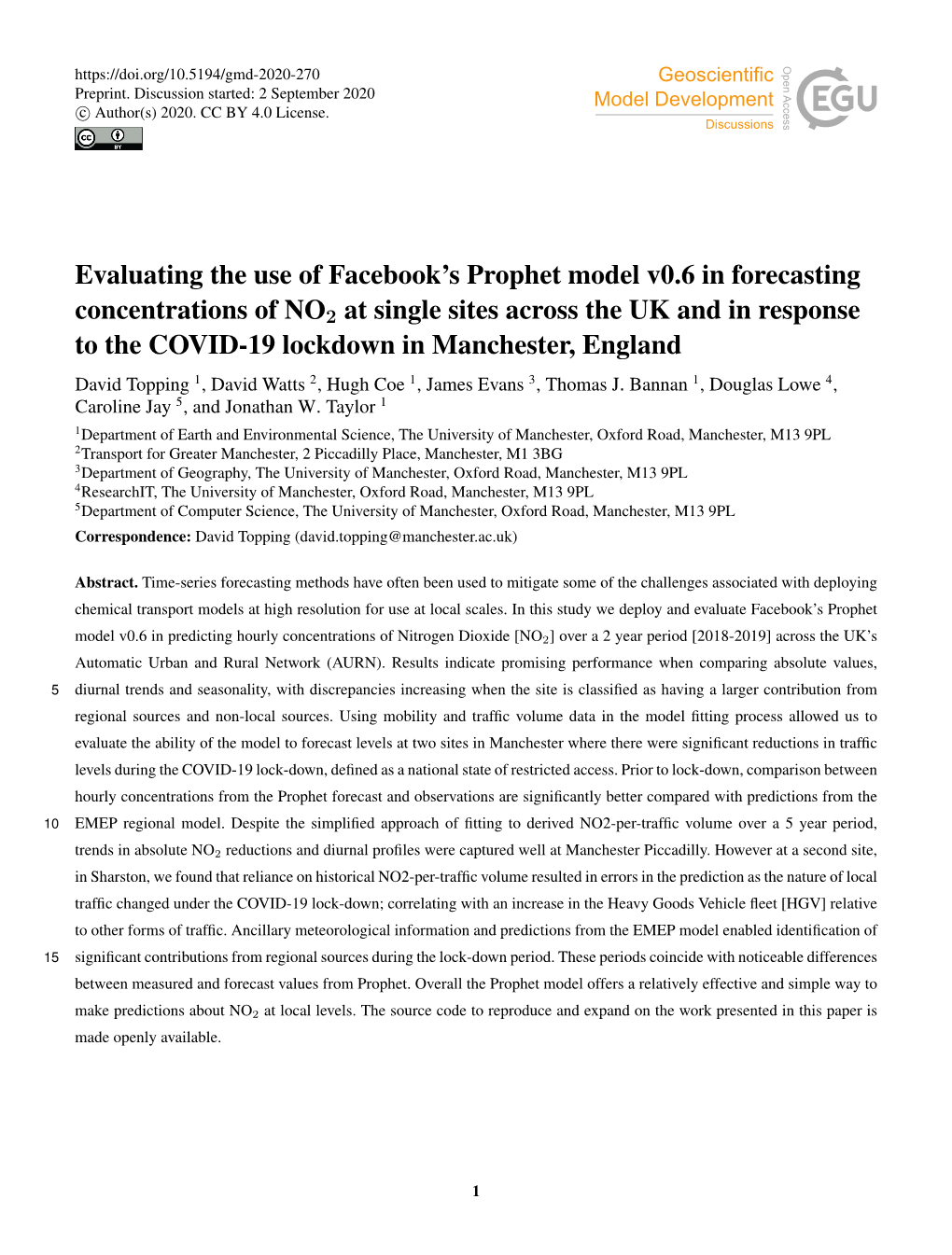 Evaluating the Use of Facebook's Prophet Model V0.6 in Forecasting