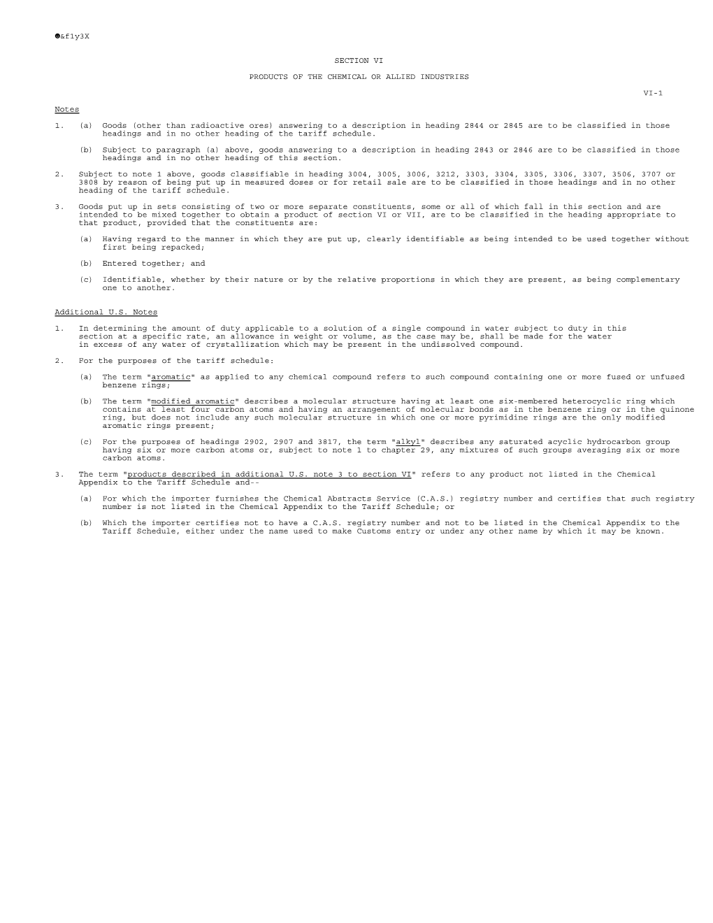 F1y3x SECTION VI PRODUCTS of the CHEMICAL OR