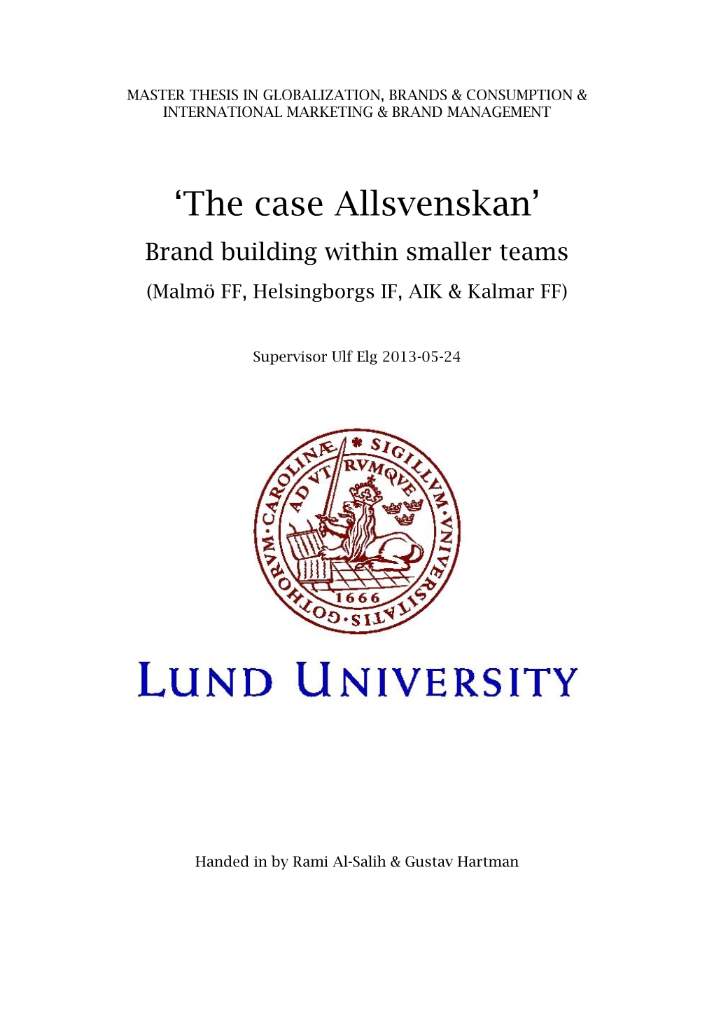 'The Case Allsvenskan'