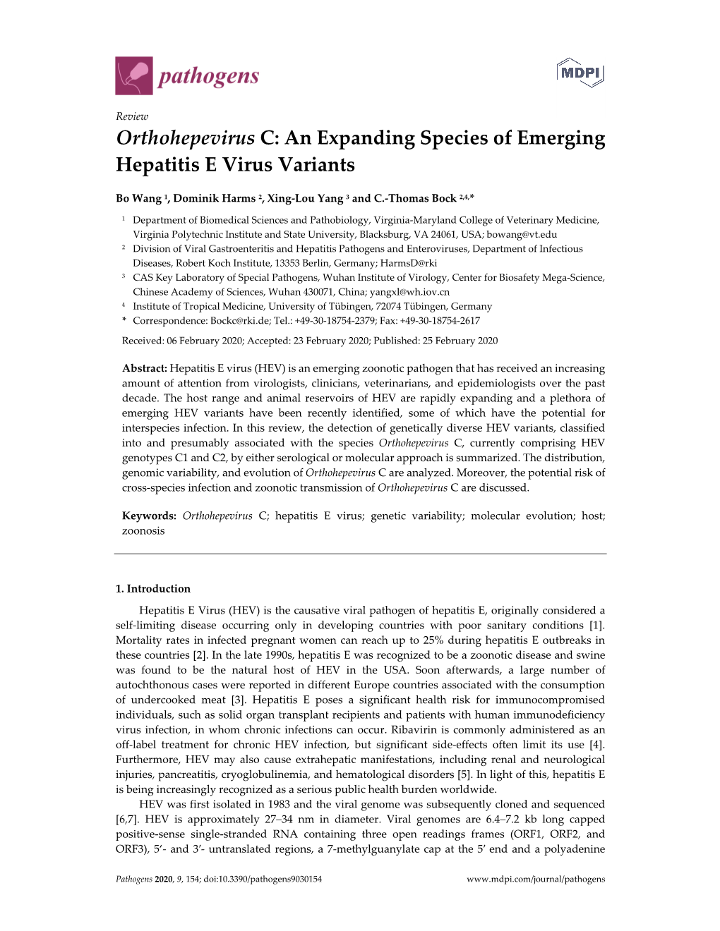 Orthohepevirus C: an Expanding Species of Emerging Hepatitis E Virus Variants