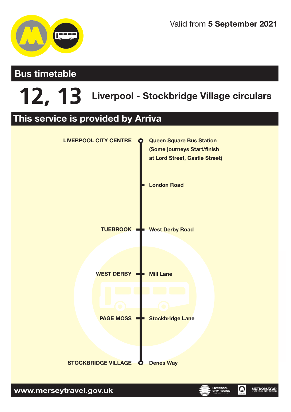 12, 13 Liverpool - Stockbridge Village Circulars