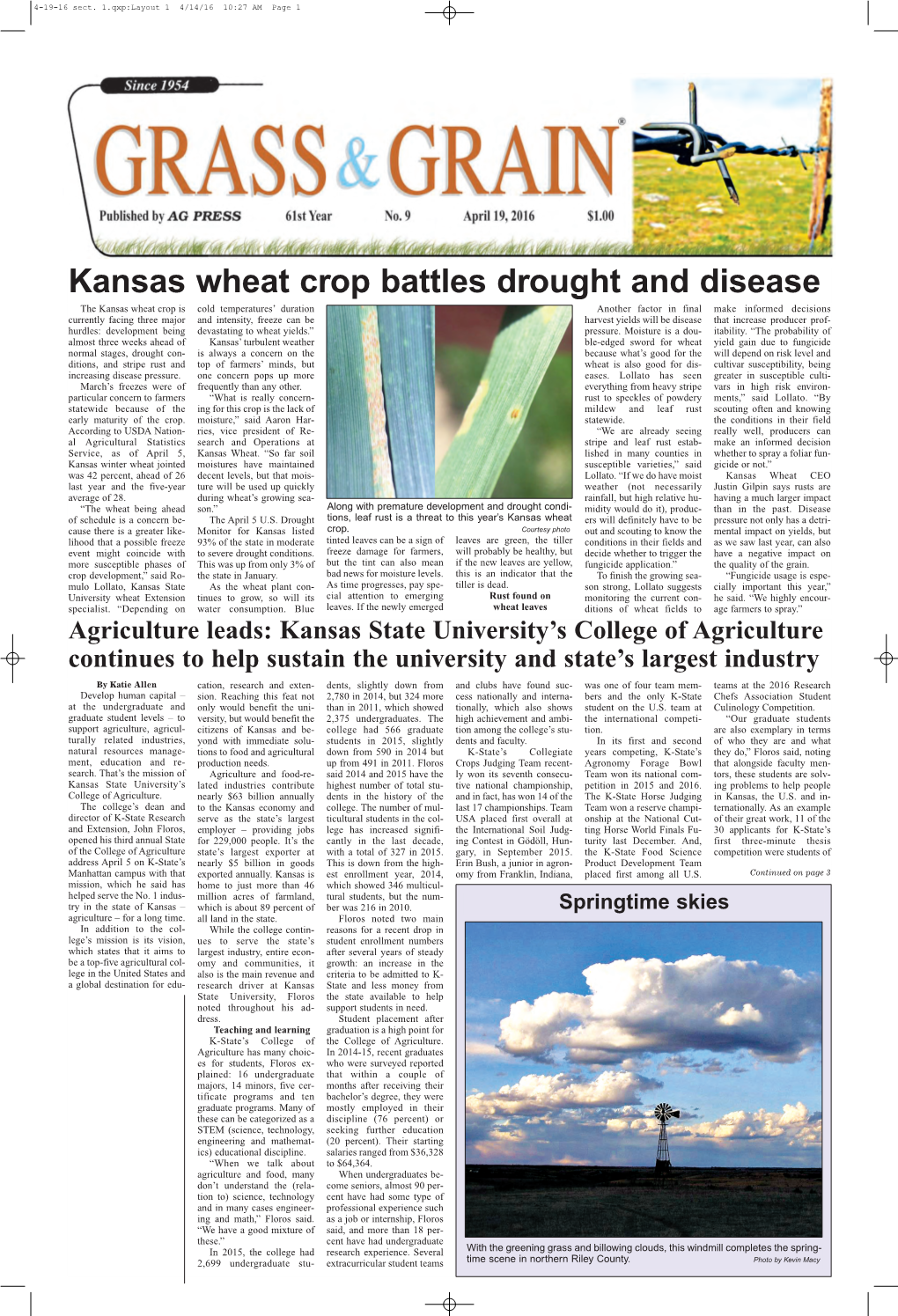 Kansas Wheat Crop Battles Drought and Disease