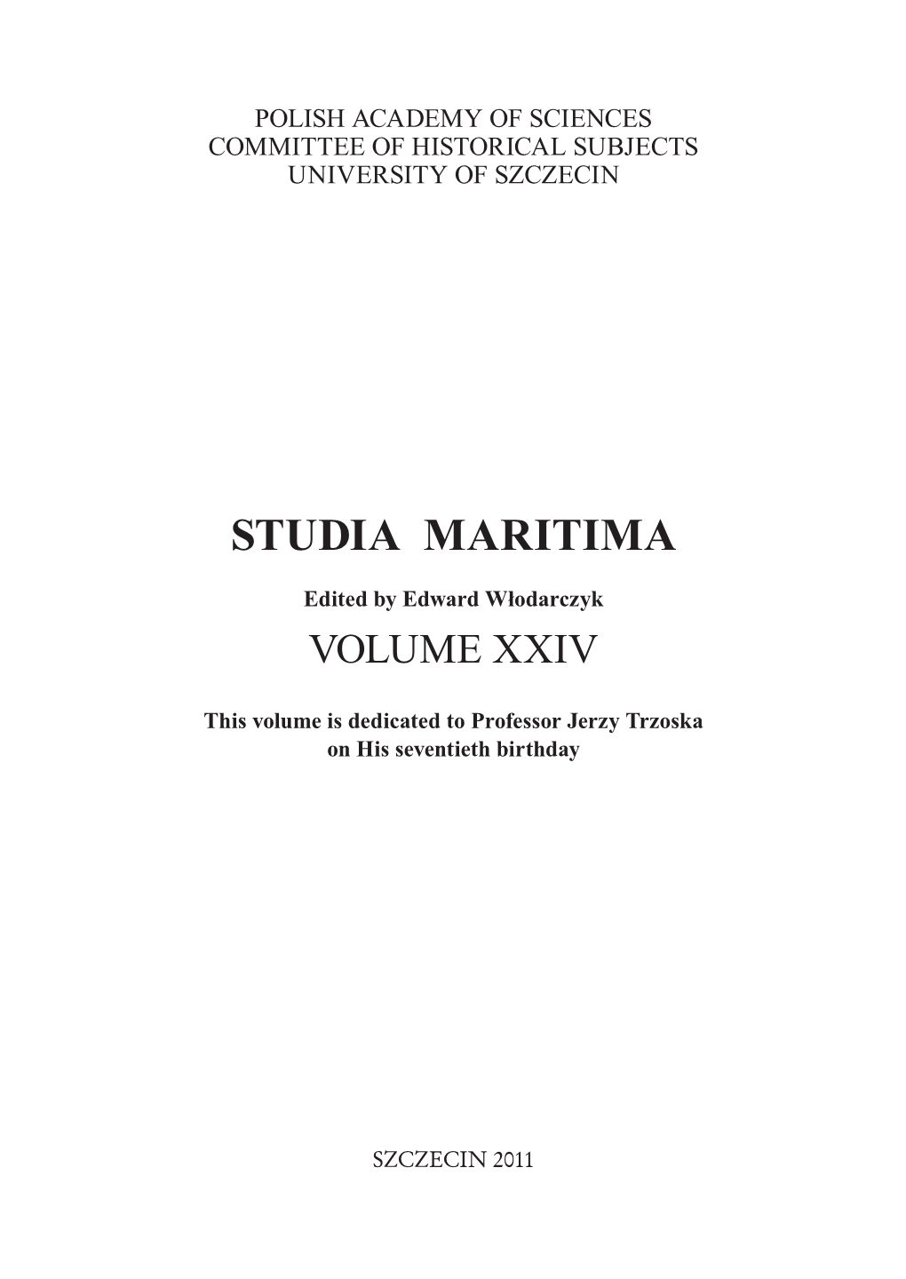 Studia Maritima 24