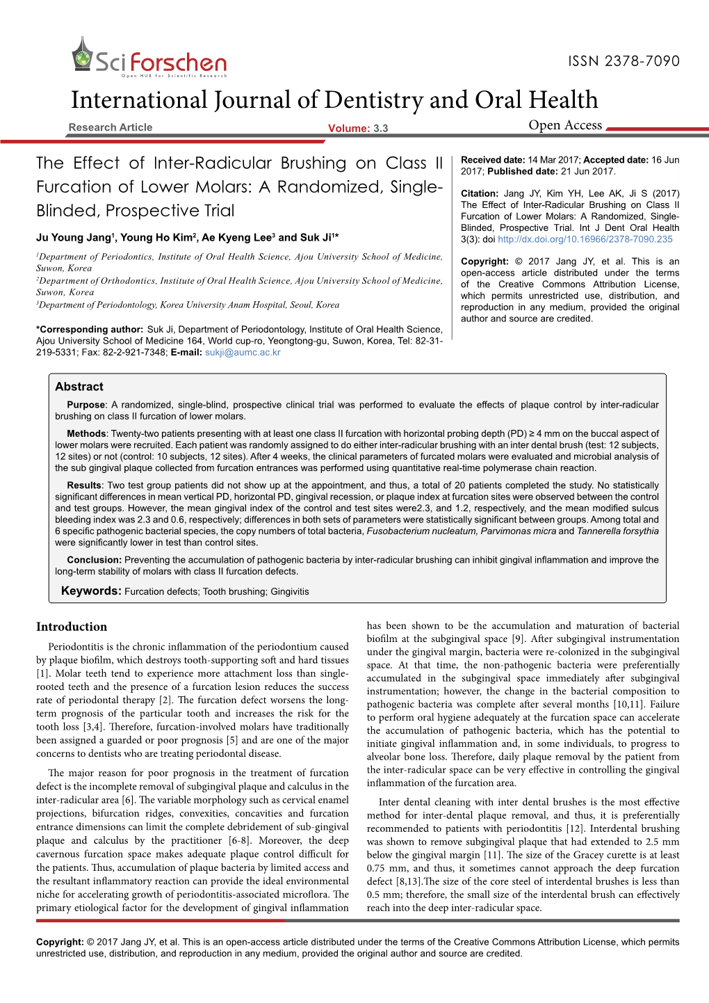 The Effect of Inter-Radicular Brushing on Class Iifurcation of Lower Molars