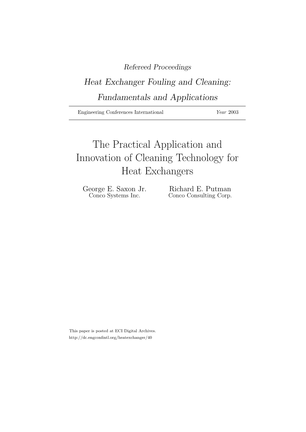 The Practical Application and Innovation of Cleaning Technology for Heat Exchangers