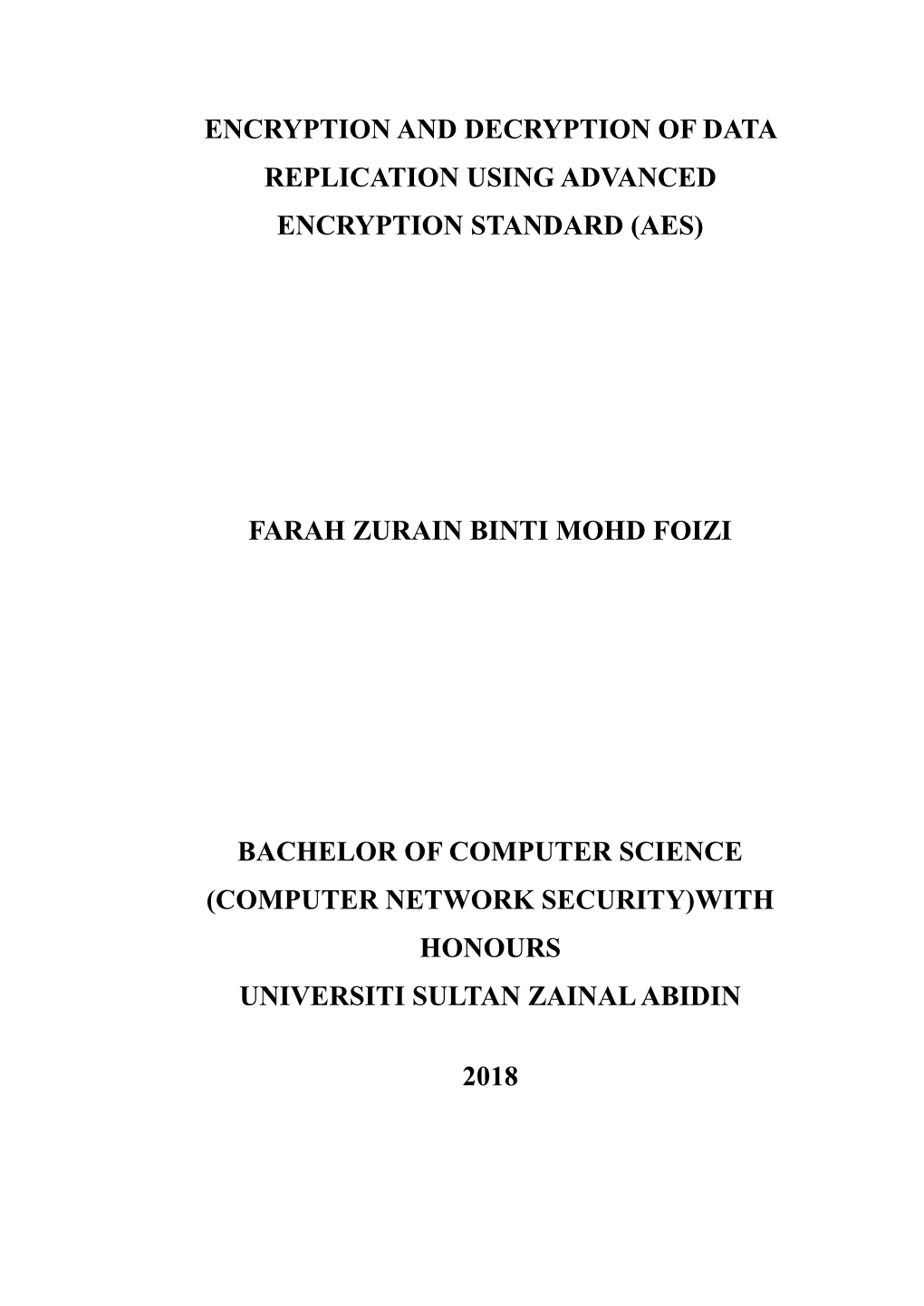 Encryption and Decryption of Data Replication Using Advanced Encryption Standard (Aes)