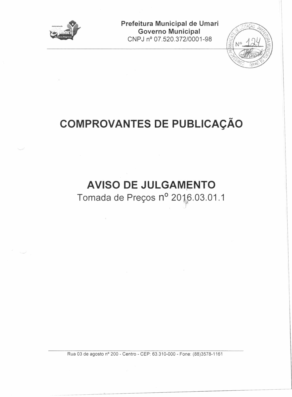 Comprovantes De Pubicações