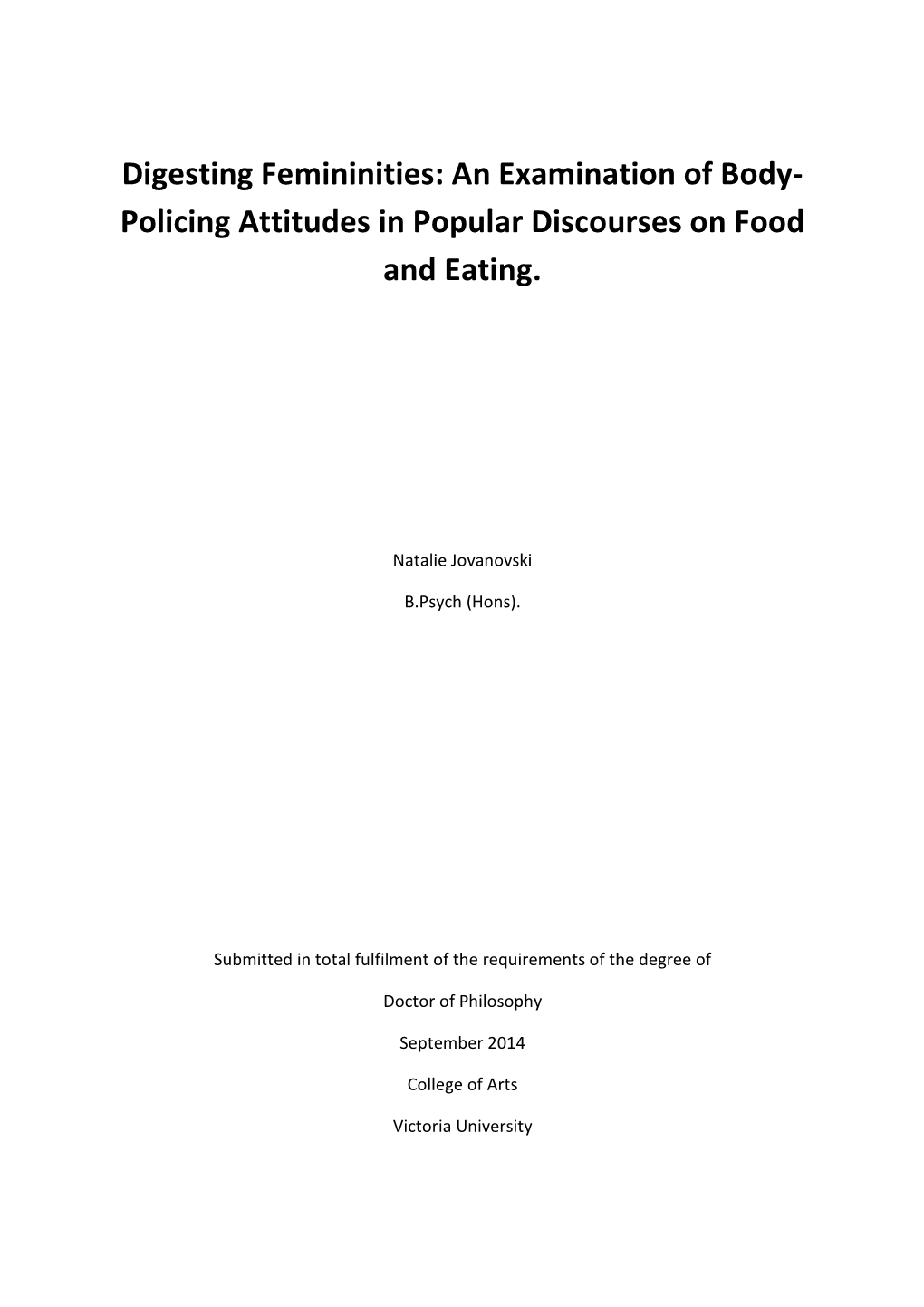 Policing Attitudes in Popular Discourses on Food and Eating