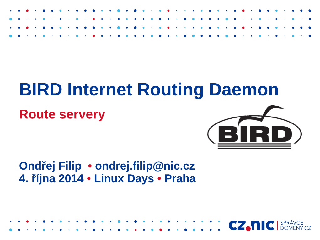 BIRD Internet Routing Daemon Route Servery